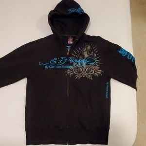 Ed Hardy Black Jaguar Zip-Up Hoodie